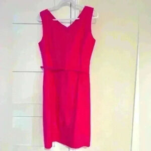 Vintage Tahari Isabella deMarco Pink Linen Dress with Belt- Size 12- NWOT